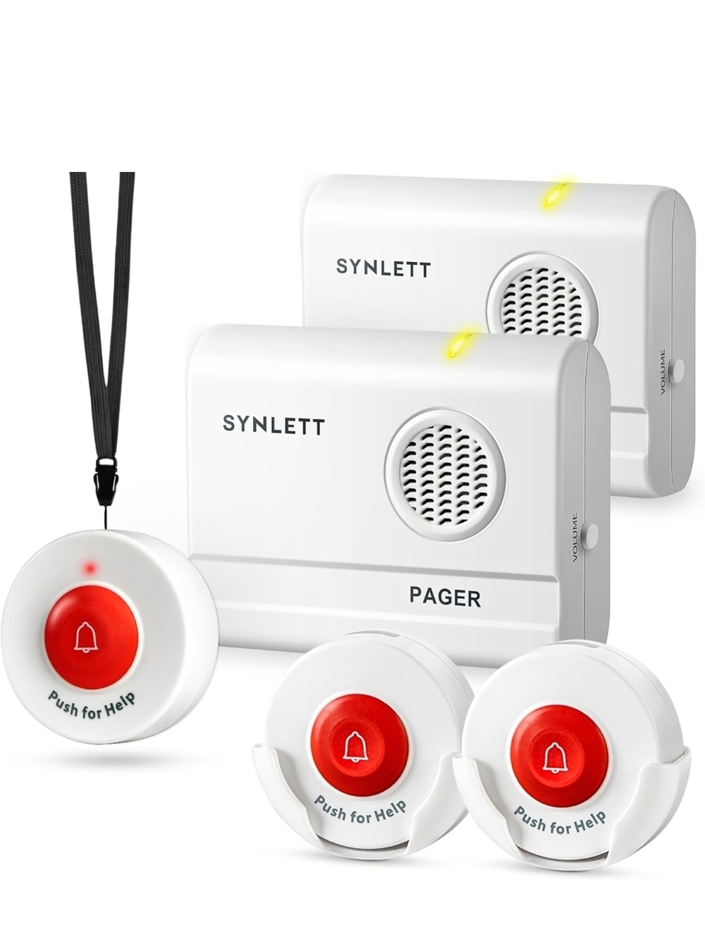 Synlett Wireless Pager Alert System - White with Red Buttons NEW W BOX